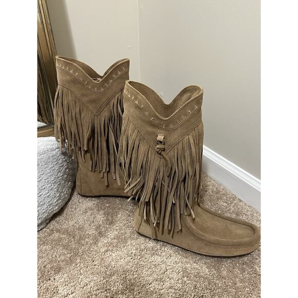 New Manitoba Leather Suede Mukluks Fringed Women’s Size L11 Ladies 11 - Picture 7 of 7